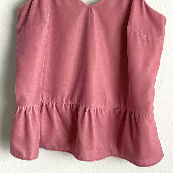 \J. Crew\ Velvet Peplum Top in Pink - Picture 4 of 12